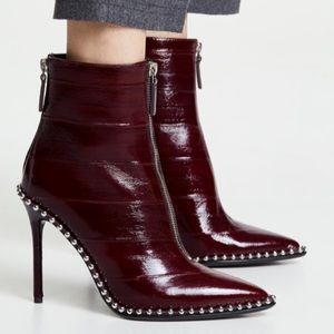 Alexander Wang Eri Studded Booties in Oxblood 37.5